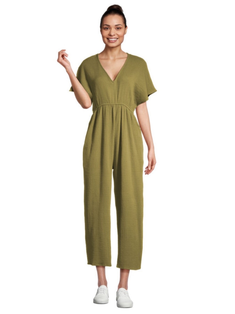 Misha Mustard Gauze Jumpsuit with Pockets